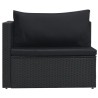 Set Divani da Giardino 5 pz con Cuscini in Polyrattan Nero