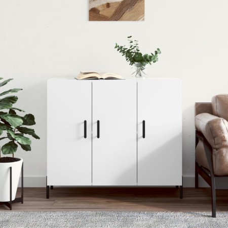 Credenza Bianca 90x34x80 cm in Legno Multistrato