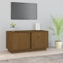 Mobile Porta TV Miele 80x35x40,5 cm in Legno Massello di Pino