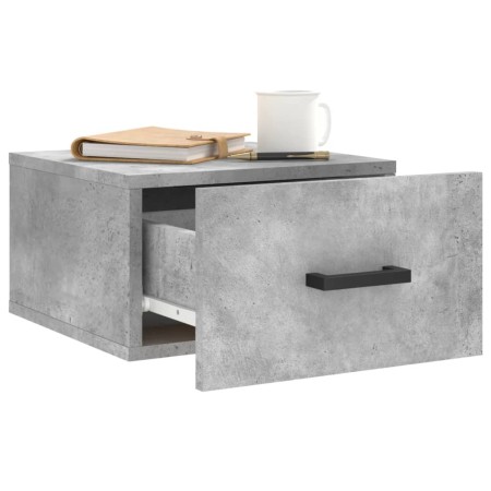 Comodini a Muro 2 pz Grigio Cemento 35x35x20 cm