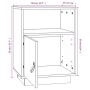 Comodini Miele 2 pz 40x34x55 cm in Legno Massello di Pino