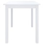 Tavolo da Pranzo Bianco 114x71x75cm in Legno Massello di Hevea
