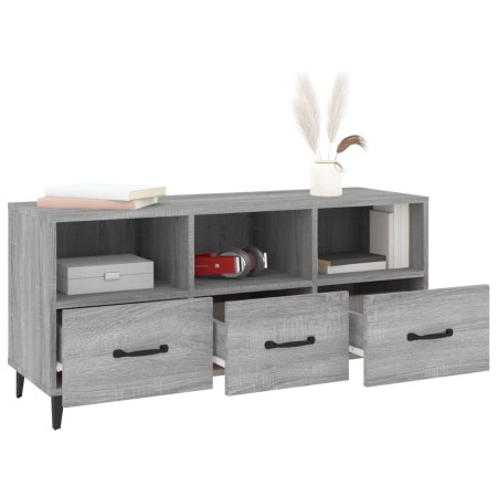 Mobile TV Grigio Sonoma 102x35x50 cm in Legno Multistrato