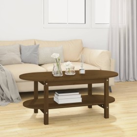 Tavolino da Salotto Miele 110x55x45 cm Legno Massello di Pino