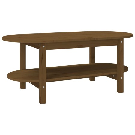 Tavolino da Salotto Miele 110x55x45 cm Legno Massello di Pino