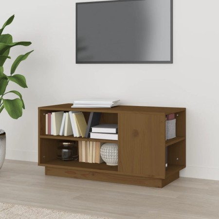 Mobile Porta TV Miele 80x35x40,5 cm in Legno Massello di Pino