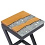 Tavolino da Caffè 30x30x50 cm Legno Massello Teak e Poliresina