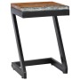 Tavolino da Caffè 30x30x50 cm Legno Massello Teak e Poliresina
