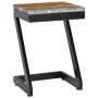 Tavolino da Caffè 30x30x50 cm Legno Massello Teak e Poliresina