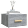 Comodini a Muro 2 pz Grigio Sonoma 35x35x20 cm