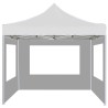 Gazebo Pieghevole con Pareti Alluminio 2x2 m Bianco