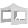 Gazebo Pieghevole con Pareti Alluminio 2x2 m Bianco