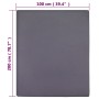 Lenzuola con Angoli Jersey 2 pz Antracite 100x200 cm Cotone