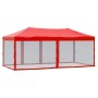 Tenda per Feste Pieghevole con Pareti Laterali Rosso 3x6 m