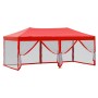 Tenda per Feste Pieghevole con Pareti Laterali Rosso 3x6 m