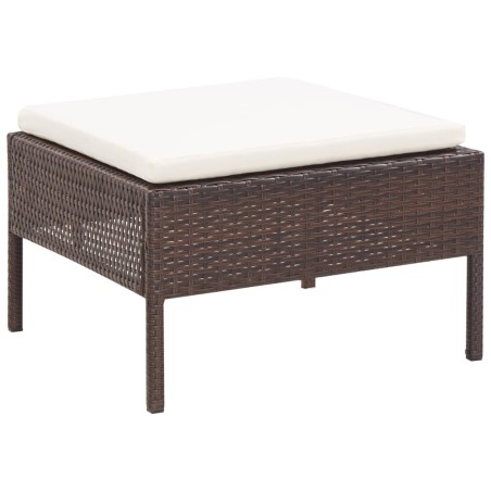 Set Divani da Giardino 3 pz con Cuscini in Polyrattan Marrone