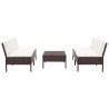 Set Divani da Giardino 5 pz con Cuscini in Polyrattan Marrone