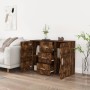 Credenza Rovere Fumo 91x29,5x65 cm in Legno Multistrato