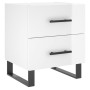 Comodini 2 pz Bianco Lucido 40x35x47,5 cm in Legno Multistrato