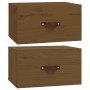 Comodini a Muro 2 pz Miele 40x29,5x22 cm