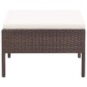 Set Divani da Giardino 5 pz con Cuscini in Polyrattan Marrone