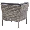 Set Divani da Giardino 3 pz con Cuscini in Polyrattan Grigio