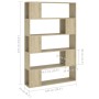 Libreria/Divisorio Rovere Sonoma 100x24x155 cm in Truciolato