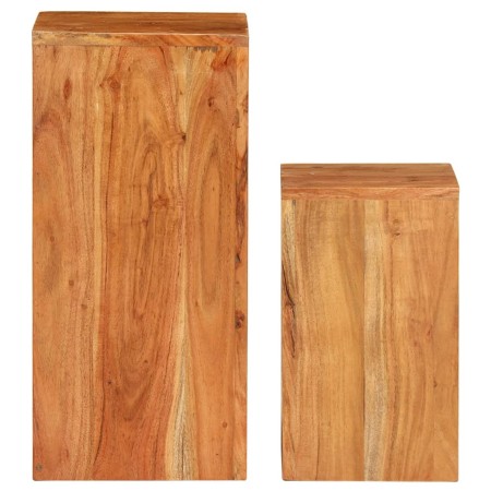 Supporti per Piante 2 pz in Legno Massello di Acacia