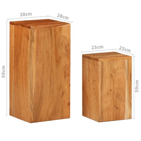 Supporti per Piante 2 pz in Legno Massello di Acacia