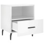 Comodini 2 pz Bianco Lucido 40x35x47,5 cm in Legno Multistrato