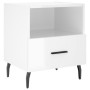 Comodini 2 pz Bianco Lucido 40x35x47,5 cm in Legno Multistrato