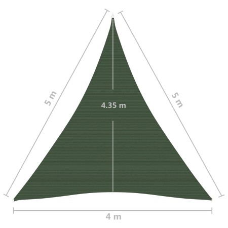 Vela Parasole 160 g/m² Verde Scuro 4x5x5 m in HDPE