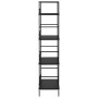 Scaffale Libri 4 Ripiani Nero 60x27,6x124,5cm Legno Multistrato