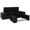 Set Divani da Giardino 3 pz in Polyrattan Nero