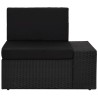 Set Divani da Giardino 3 pz in Polyrattan Nero