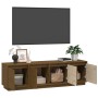 Mobile Porta TV Miele 156x37x45 cm in Legno Massello di Pino