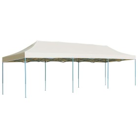 Gazebo Pieghevole Pop-Up 3x9 m Crema