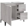 Armadietto Bagno Grigio Sonoma 65x33x60 cm in Legno Multistrato