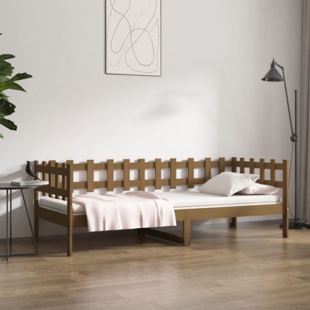 Dormeuse Marrone Miele 90x200 cm in Legno Massello di Pino