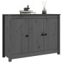 Credenza Grigia 100x35x74 cm in Legno Massello di Pino