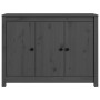 Credenza Grigia 100x35x74 cm in Legno Massello di Pino