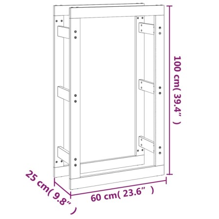 Portalegna Bianco 60x25x100 cm in Legno Massello di Pino