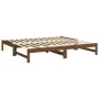 Dormeuse Estraibile Miele 2x(90x190) cm Legno Massello di Pino