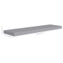 Scaffale a Parete Grigio 90x23,5x3,8 cm in MDF