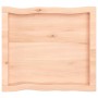 Piano per Tavolo 60x50x(2-4) cm Rovere Non Trattato Bordi Vivi