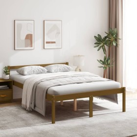 Letto per Anziani Miele 140x200 cm in Legno Massello di Pino