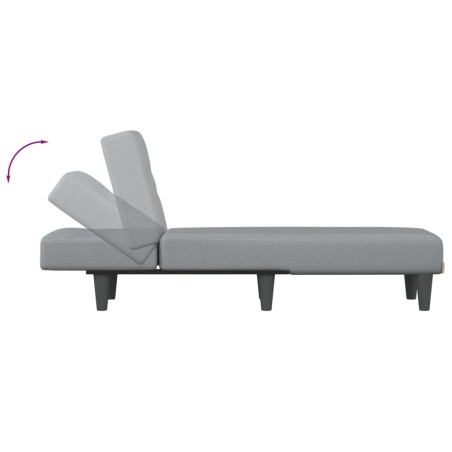 Chaise Longue in Tessuto Grigio Chiaro