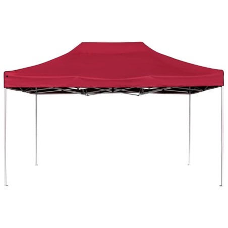 Gazebo Professionale Pieghevole Alluminio 4,5x3 m Rosso Vino