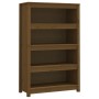 Libreria Marrone Miele 80x35x126 cm in Legno Massello di Pino