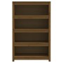 Libreria Marrone Miele 80x35x126 cm in Legno Massello di Pino